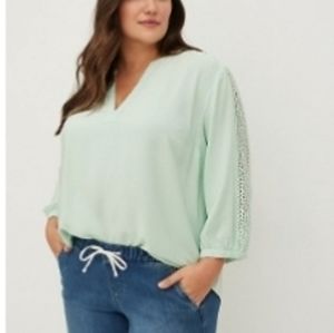 New With tafs Torrid size 3 mint green blouse.